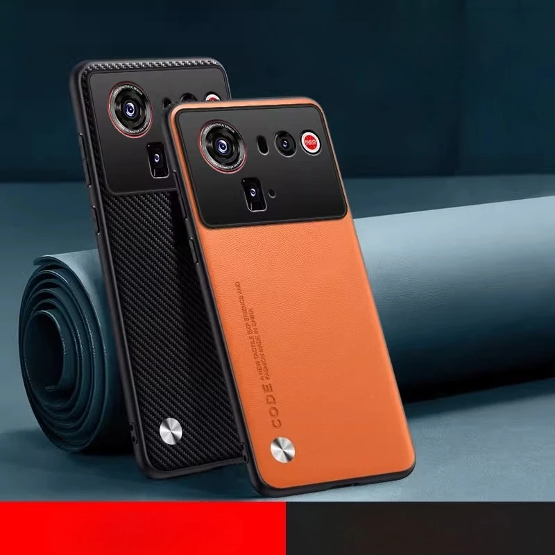 For ZTE Nubia Z80 Ultra Case Plain PU Leather Silicone TPU Protection Cover for Nubia Z80ultra Shockproof Matte Hard Bumper