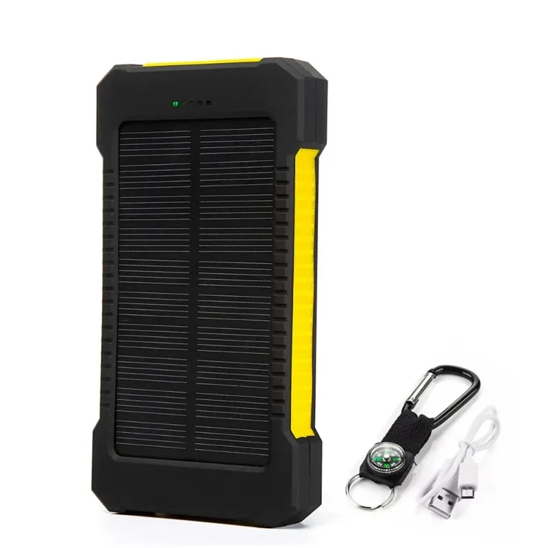 10W 20000mAh Solar Waterproof Emergency Charger External Battery Powerbank for IPhone/ Xiaomi MI Samsung LED SOS Light