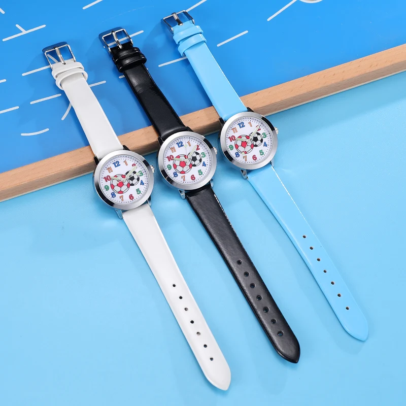 boys Children's watch football leather Smart watch child Watches for children soccer cool Luminous hands Children's wrist watch