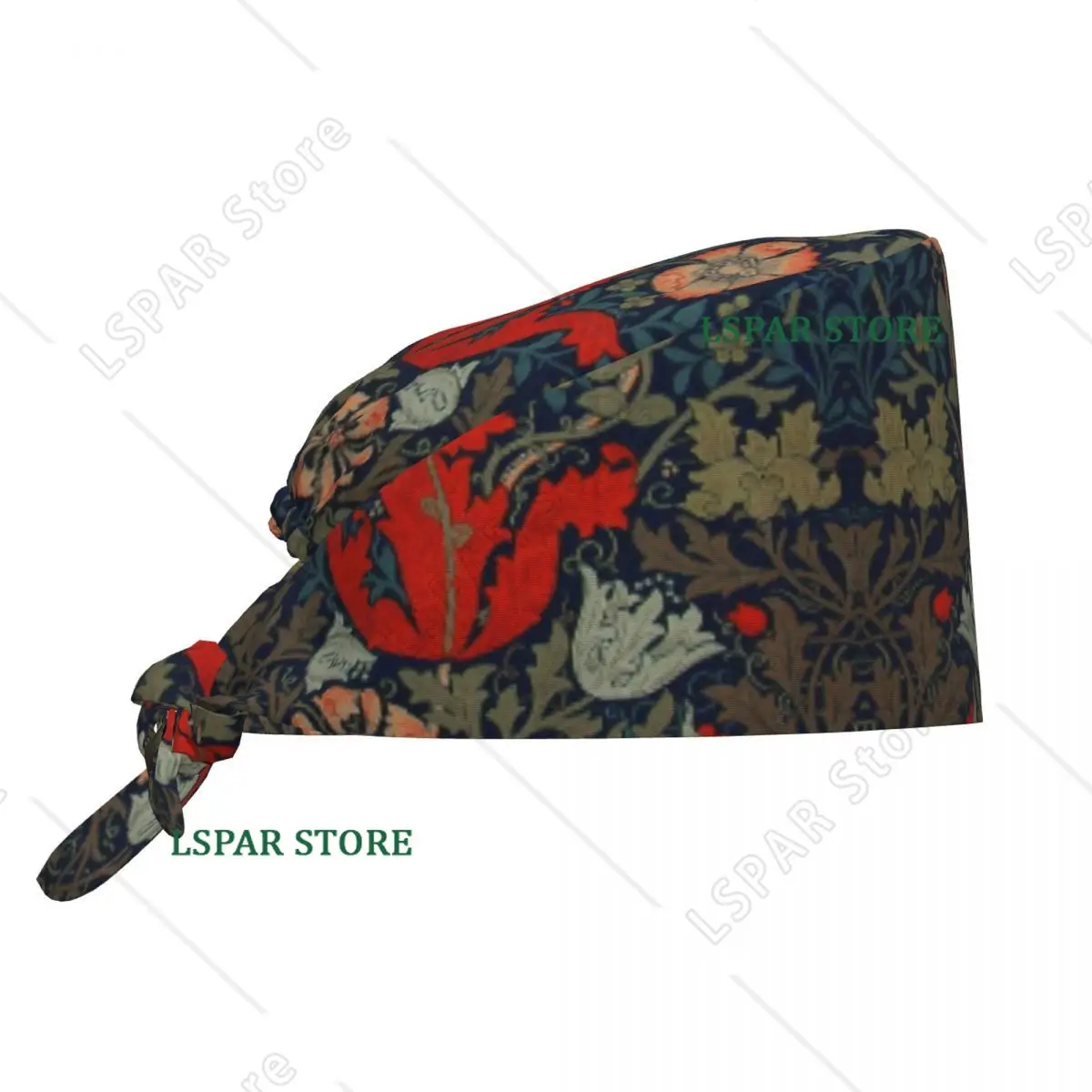 Custom William Morris Compton Floral Art Nouveau Pattern Working Hat Surgical Hat Scrub Nursing Doctor Surgeon Cap for Dentist