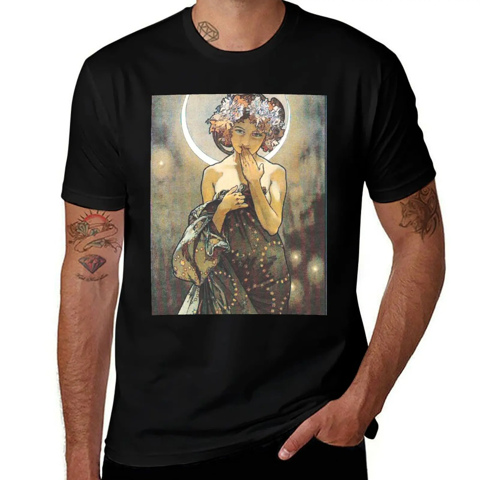 HD. The Moon and the Stars, (number 1 from serie of 4) by Alphonse Mucha (1902) HIGH DEFINITION T-Shirt