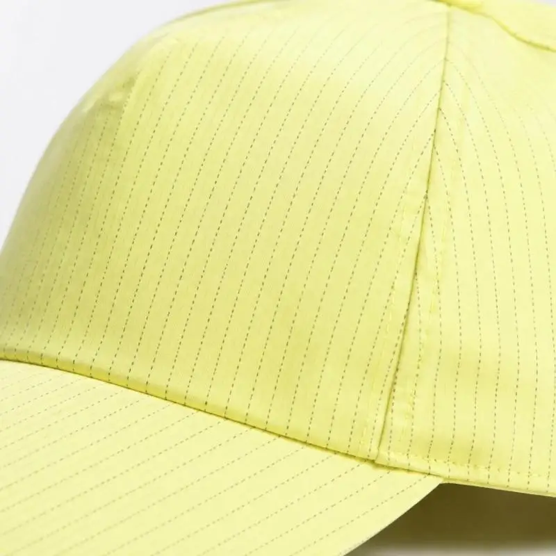Baseball Cap with Curved Brims, Adjustable Back, Antistatic-Treated, Multi-Panel Crown, and Vertical Stripes, for WOmen Men Y08E