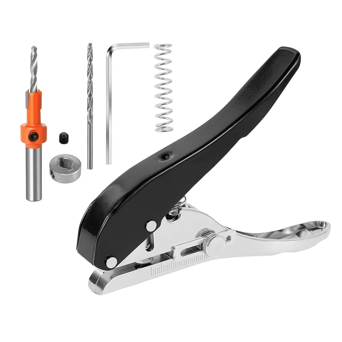 Hole Punch 5/16 Inch-8mm Single Punch,5Pcs Heavy Duty Puncher Single,Paper Portable Hand Held Long for Paper Cards