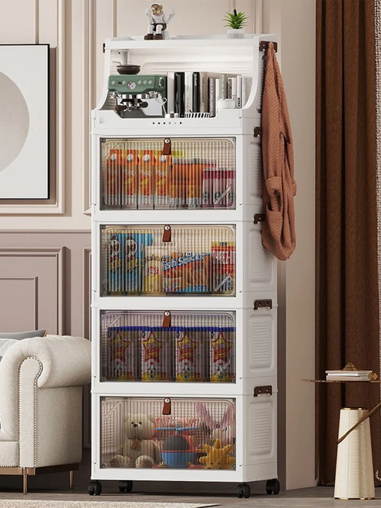 Foldable Children's Wardrobe Storage Cabinet Large Capacity Simple Baby Bedroom Multi-Cabinet Living Room Organizer