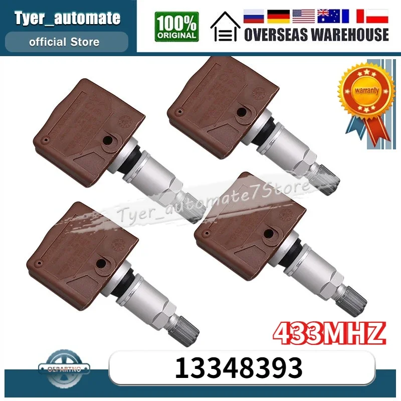 Sensor TPMS 13348393 433MHZ Sensor de Monitor de presión de neumáticos para Chevrolet Volt Opel Astra J Saab 9-5 Vauxhall Adam Corsa Insignia