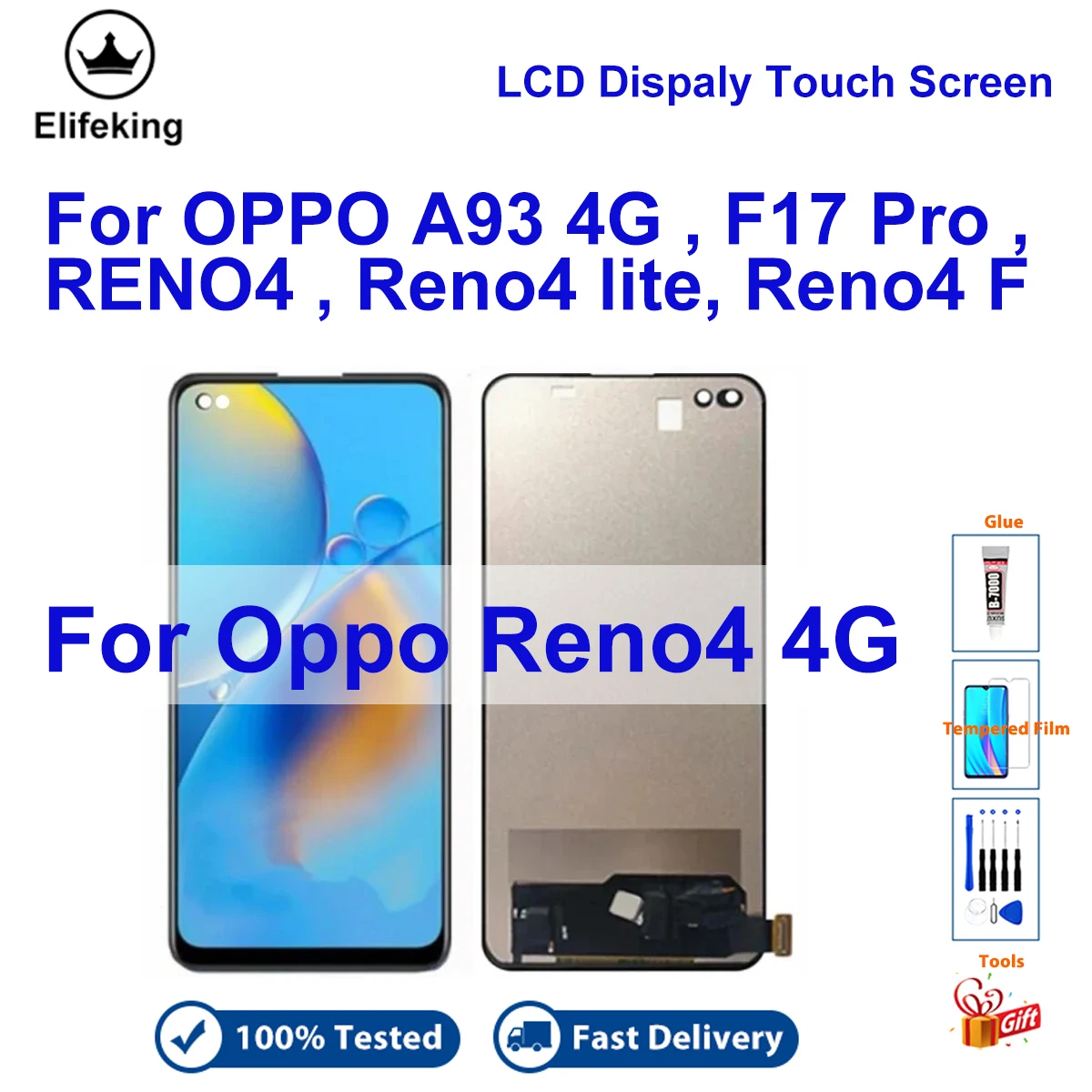 

LCD Display Touch Screen For OPPO A93 4G/ RENO4/Reno 4 Lite/F17 Pro/Reno4 F Digitizer Assembly Replacement