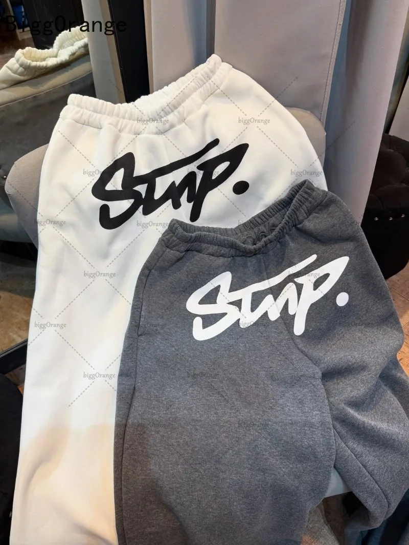 Y2K سراويل رياضية أوروبية وأمريكية مطبوعة بأحرف كلاسيكية للرجال والنساء أزياء شارع هاراجوكو فضفاضة مباشرة من خلال السراويل #1
