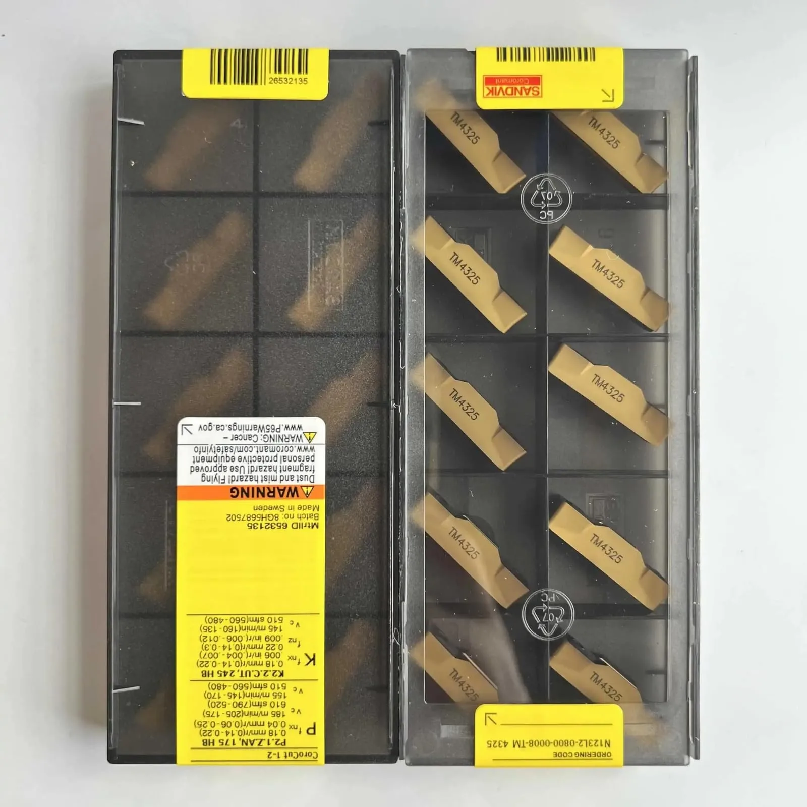 

Original SANDVIK / N123L2-0800-308-TM 4325 / Hard alloy CNC Blade 10 Pcs
