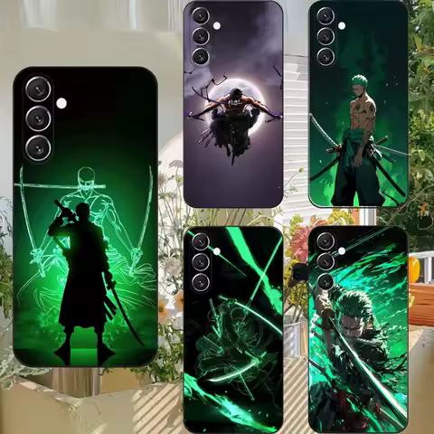 Anime Ones P-Pieces Zoro Phone Case For Samsung S25,S24,S21,S22,S23,S30,Ultra,S20,Plus,Fe,Lite,Note,10,9,5G Black Cover