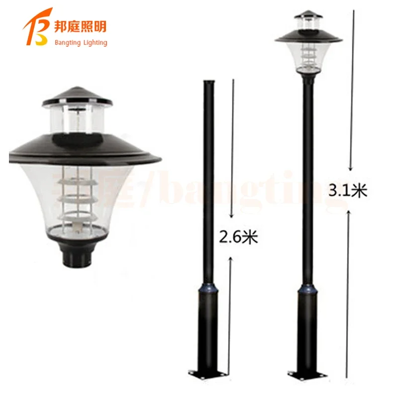 Solar Post Lamp Retro Style European Classic Top Post Lantern for Fence Door LED Solar Pillar Light with PIR Sensor