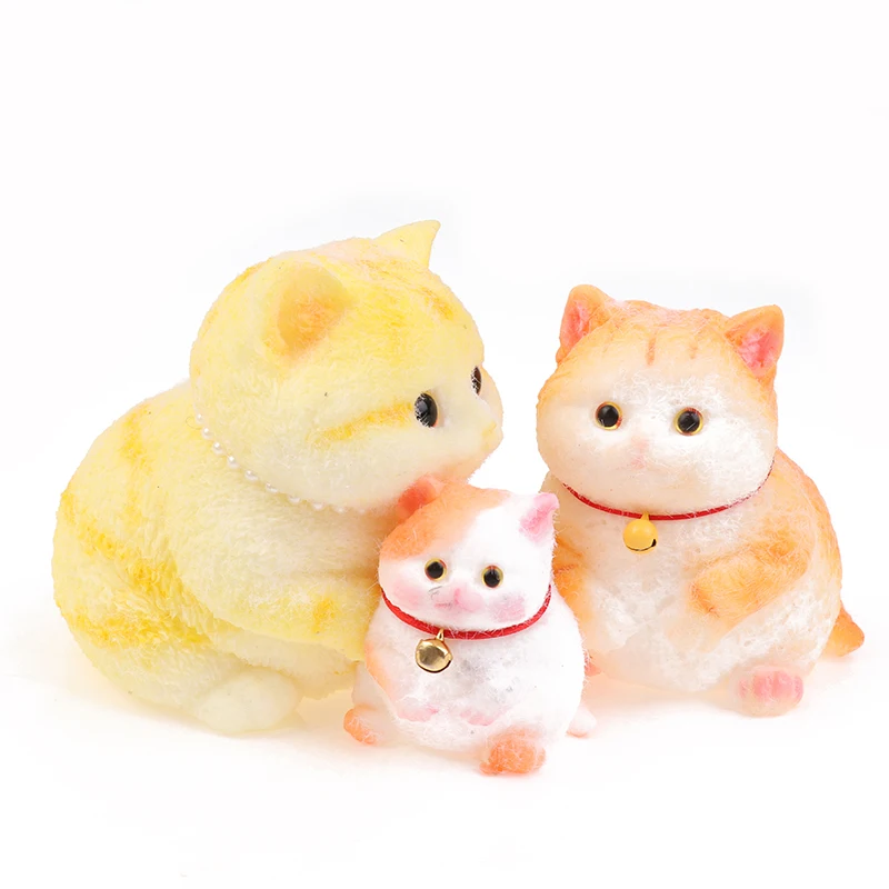 1PC Mini Cat Ornament Handmade Silicone Cute Kitten Super Soft Taba Mochi Stress Relief Fidget Toy