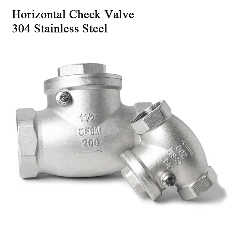 304 Stainless Steel Horizontal Swing Check Valve BSPT Female Thread Non-return One-way Valve 1/4