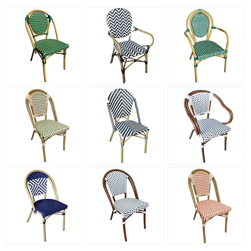 

French outdoor rattan chairs in homestay restaurants, wholesale manufacturers, coffee shops, balconies, leisure chairs