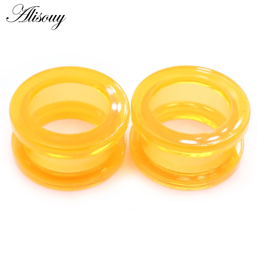 Alisouy 2PCS 2-24mm Transparent Acrylic Ear Stretchers Plugs Tunnels Expander Flesh Hollow Screw Earrings Piercing Body Jewelry