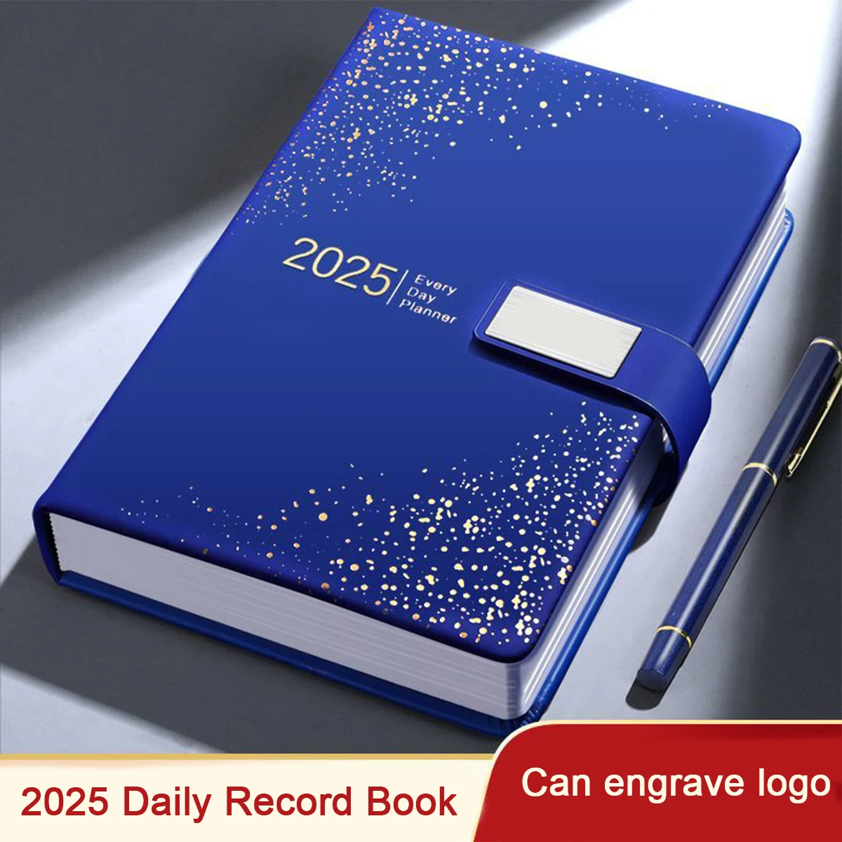 (Can Engrave Logo) A5/B5 Thickened Business Leather Notepad, Meeting Record Book, Work Notebook, Daily Planner, Student Diary