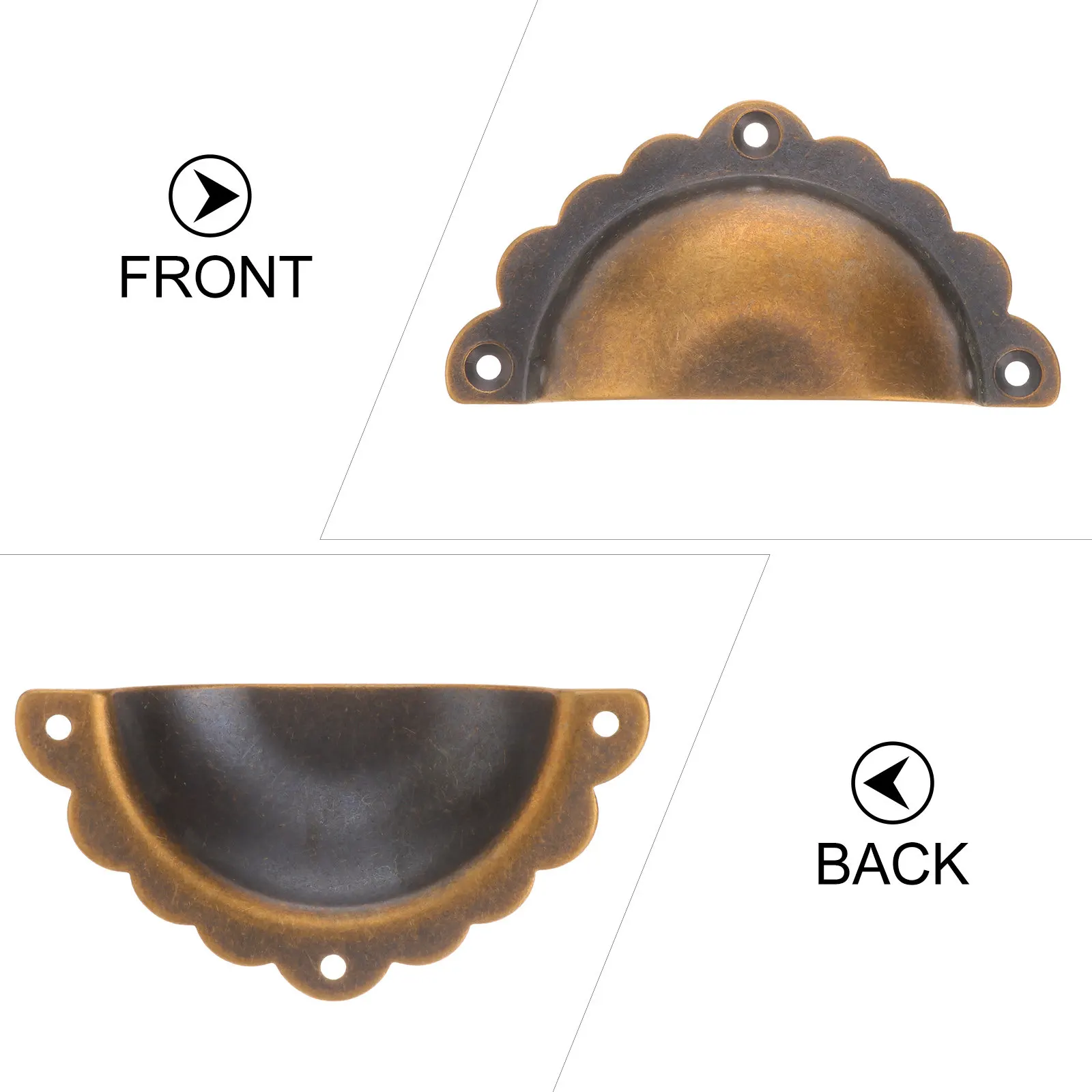 Copper Style Semicircle Cabinet Pulls Classic Drawer Handle Wardrobe Knob Retro Corrosion Resistant Comfortable