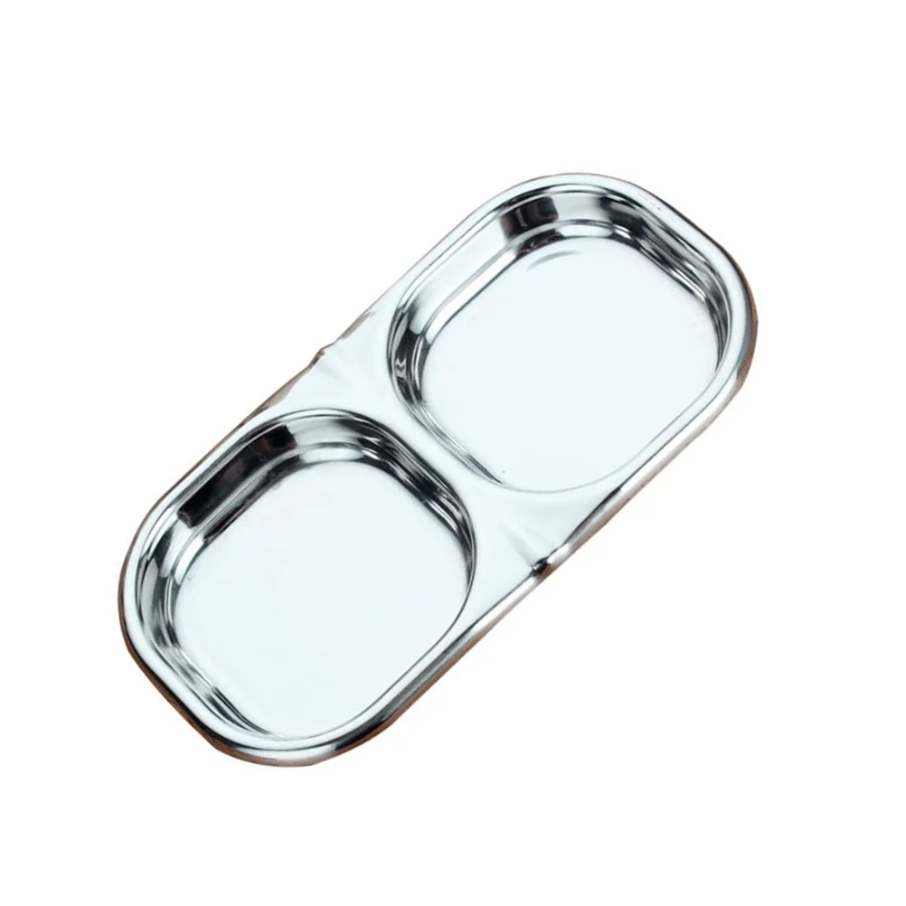 مقصورة مزدوجة طبق توابل وصلصة الفولاذ المقاوم للصدأ نكهة السلطانية ل المقبلات بهار الحلوى غمس إناء/ قدر التوابل تخدم