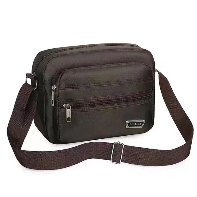 Bolso cruzado negro para hombre, bolsa de mensajero de hombro, de ocio, Oxford, de negocios