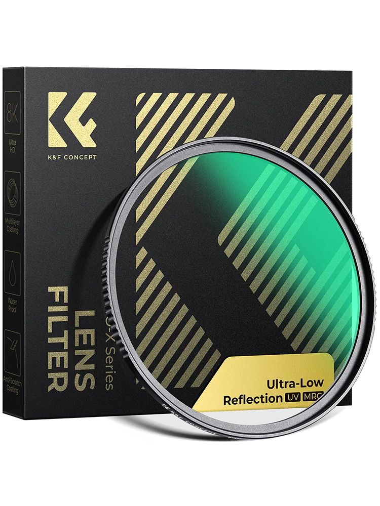 K&F CONCEPT Nano-X MRC Filtr UV Ultra-Low Reflection Filter Skutecznie redukuje odblaski i efekt duchów w obiektywach 37mm-95mm — zdjęcie produktu 7