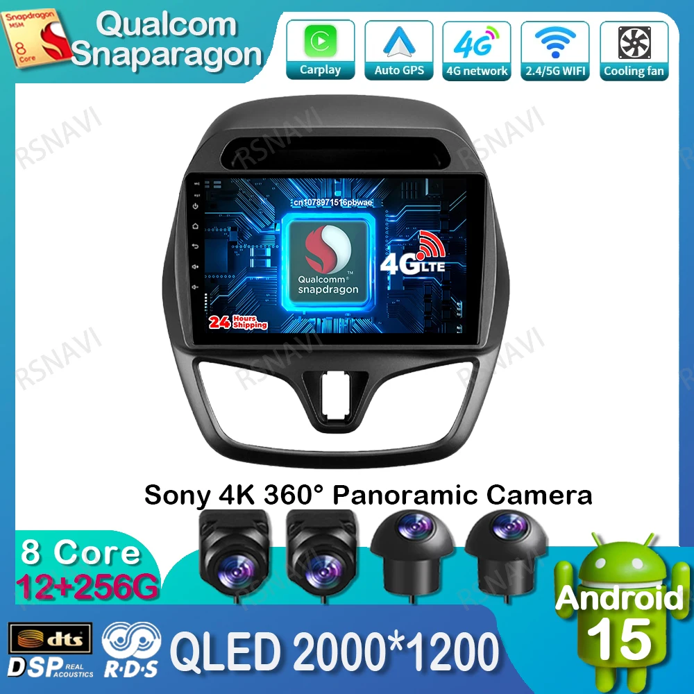 Android 15 Car Radio For CHEVROLET Spark Beat 2015-2017 DVD Qualcomm GPS Viedo Player 5G WIFI Stereo DSP Autoradio BT Multimedia