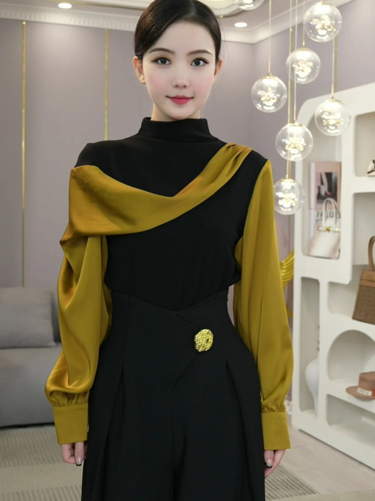 

Женский топ в стиле пэчворк irt Sve, осень 2024, новый дизайн, элитный, маленький, уникальный, модный, длинный, све, Busin, повседневный...