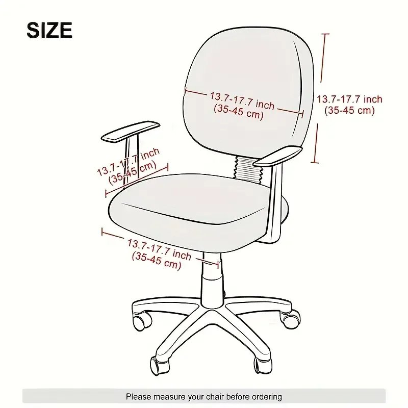 2pcs Velvet Office Chair Cover Elastic Dust-proof Gaming Chair Slipcover Solid Color Computer Chairs Seat Cover Decor for Home