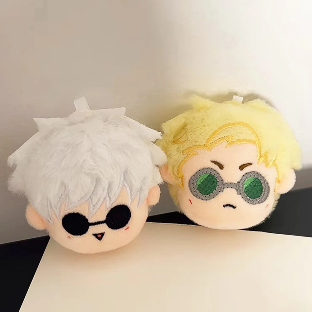 Anime Jujutsu Kaisen Plush Pendant Gojo Satoru Nanami Kento Cute Head Plush Doll Keychain Backpack Ornament Cosplay Accessory
