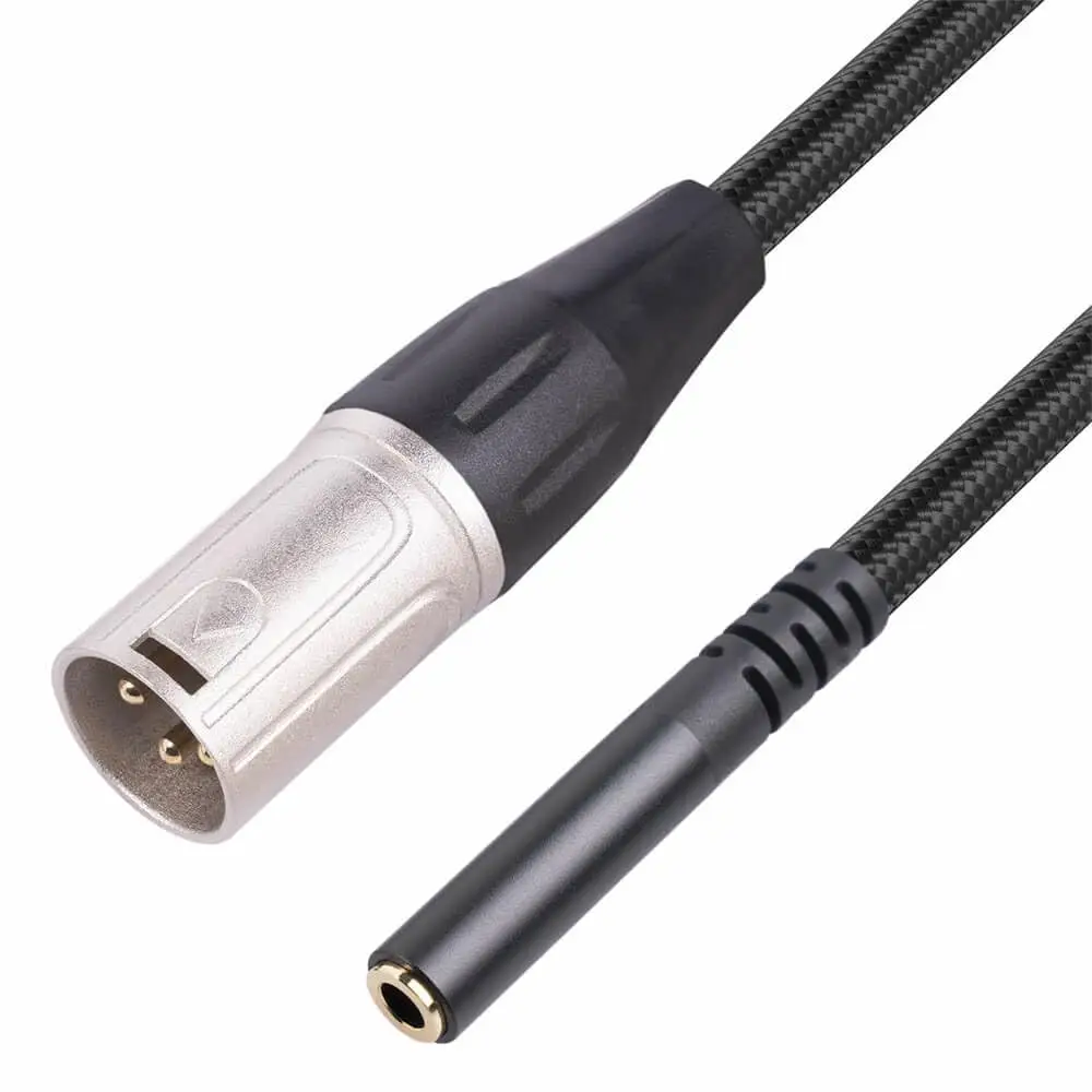0.3M Gold Plated Shielded Cable 3.5mm Female to XLR Male Audio Adapter Wire for Amplifier Instrument