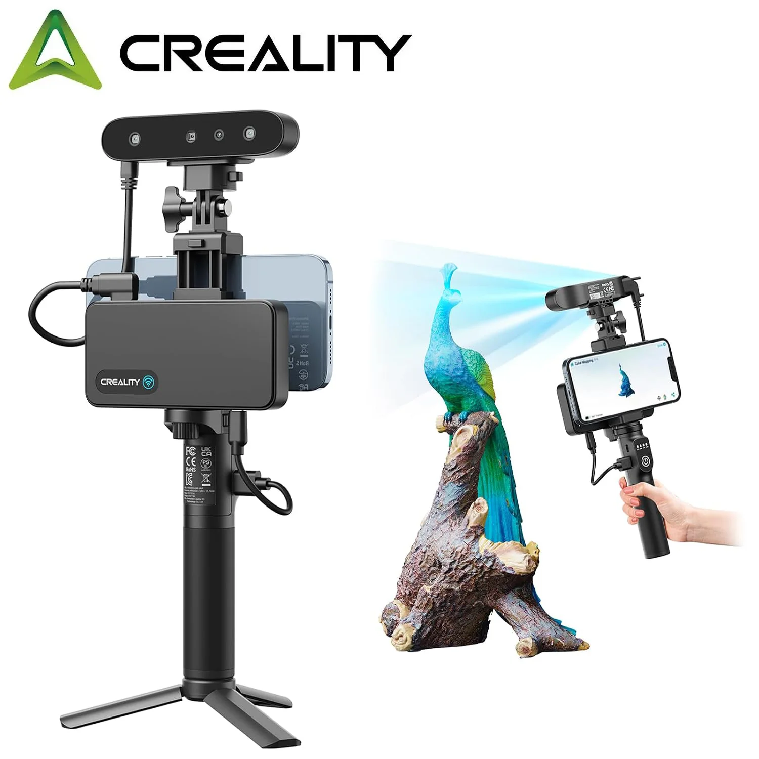 Creality CR-Scan Ferret Pro 3D Scanner Upgrade Wireless Handheld Scanner with WiFi 6 Bridge, Anti-Shake Tracking
