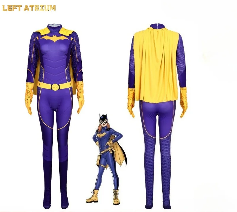 Gotham Knights Nightwing Cosplay Costume 3D Jumpsuit Women Men Bat Batgirl Cosplay Halloween Costume Cape Suit Party Bodysuit