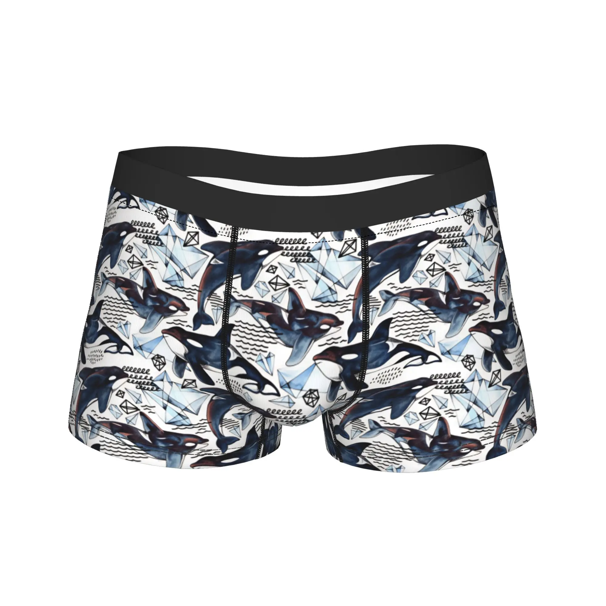 Killer whale seamless pattern Underwear  Custom Boxer Shorts Trenky Men's Panties Comfortable Boxer Brief Birthday Present