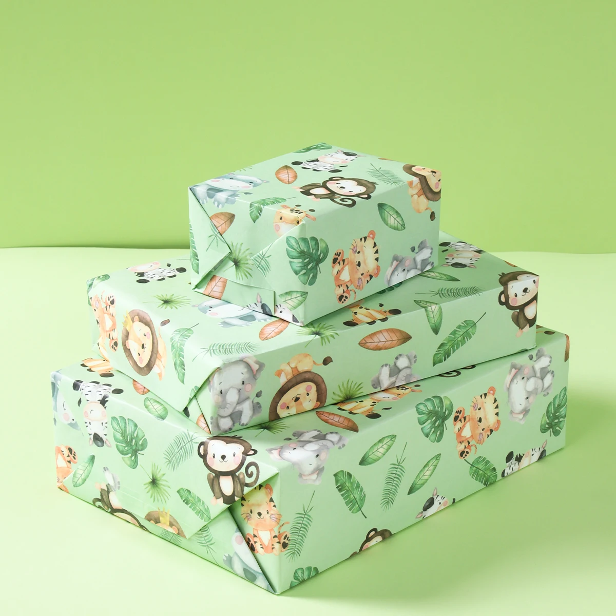 Jungle Animals Gift Wrapping Paper Safari Birthday Party Decoration Wild One Birthday Gifts Jungle Themed Baby Shower Decor