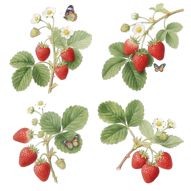 Three Ratels CFN140 Illustration style strawberry wall stickers for home decoration kitchen decals