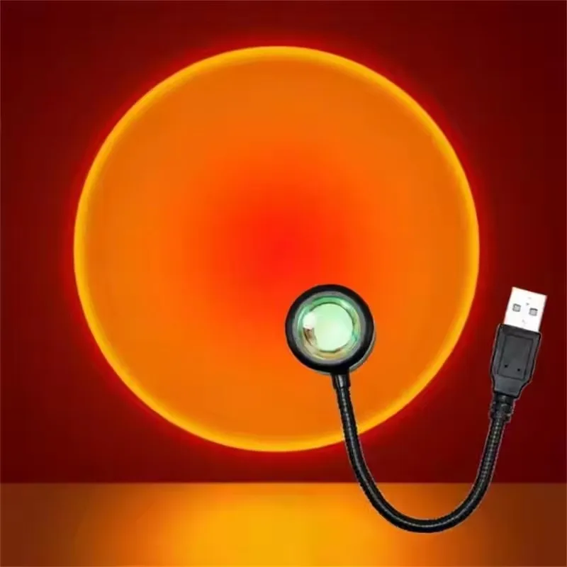 USB Sunset Sunset Ambiance Light Self Photography Light LED Rainbow Neon Night Light Projector Photography Wall Atmosphere Light
