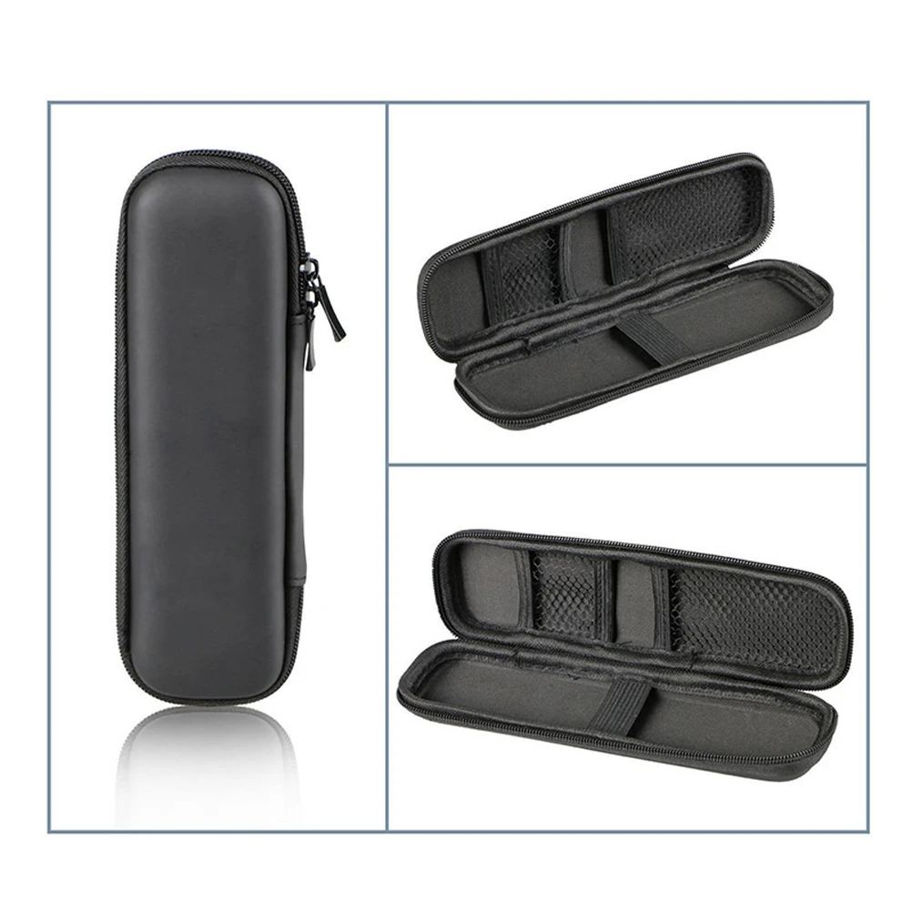 

Stylish Black Pencil Box Multifunction Storage Bag with Built-in Mesh Pocket and Elastic Strap for Secure Pen Storage