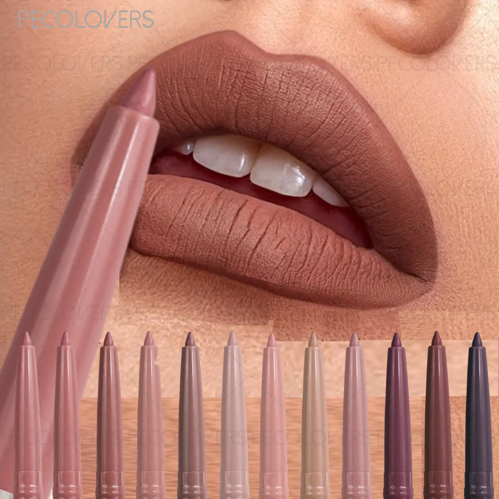 1本 マットリップライナーペン、リップライナーとリップスティックとして使用可能、斜めの口のデザインであらゆる唇のタイプに適し、完璧なギフト