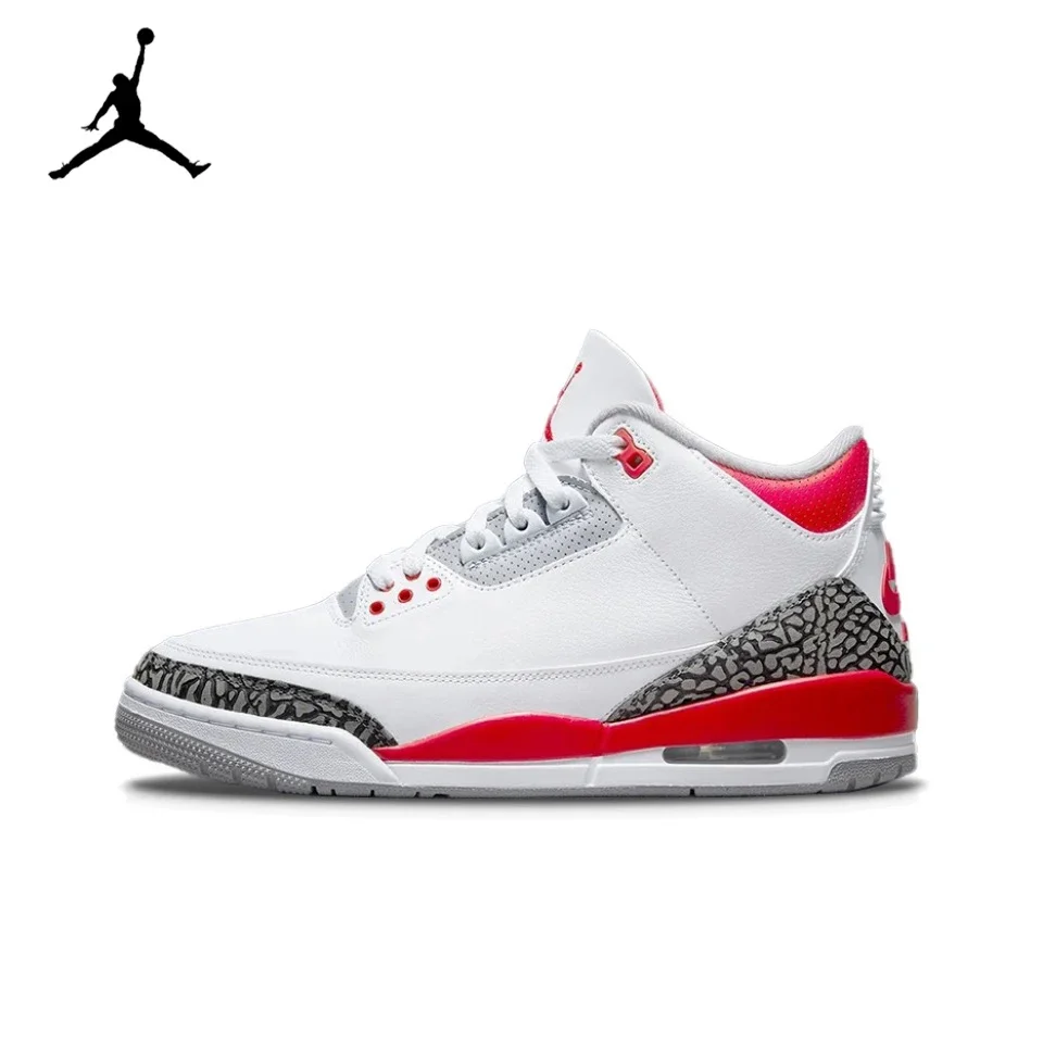 Originele Air Jordan 3 "Fire Red" voor heren zwart-wit rood Chicago Classic Retro basketbalsneakers DN3707-160