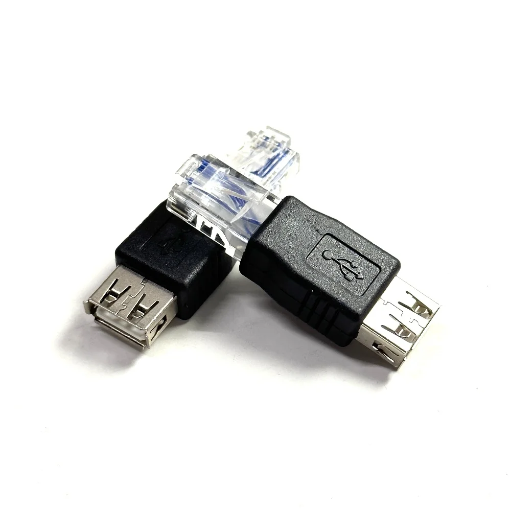 Crystal Head RJ45 Male to USB 2.0 AF A Female Adapter Connector Laptop LAN Network Cable Ethernet Converter plug
