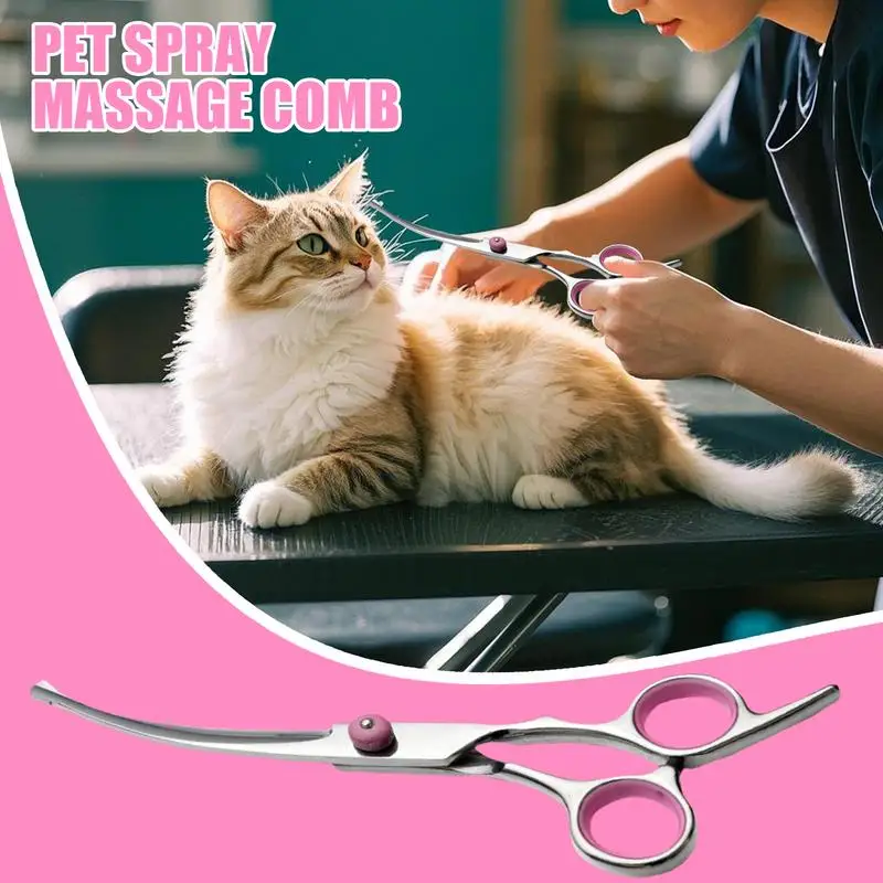 

Grooming Scissors for Dogs Curved Dog Trimmer Trimming Hair Scissors Safety Pet Tool with Round Tips Professional Grooming