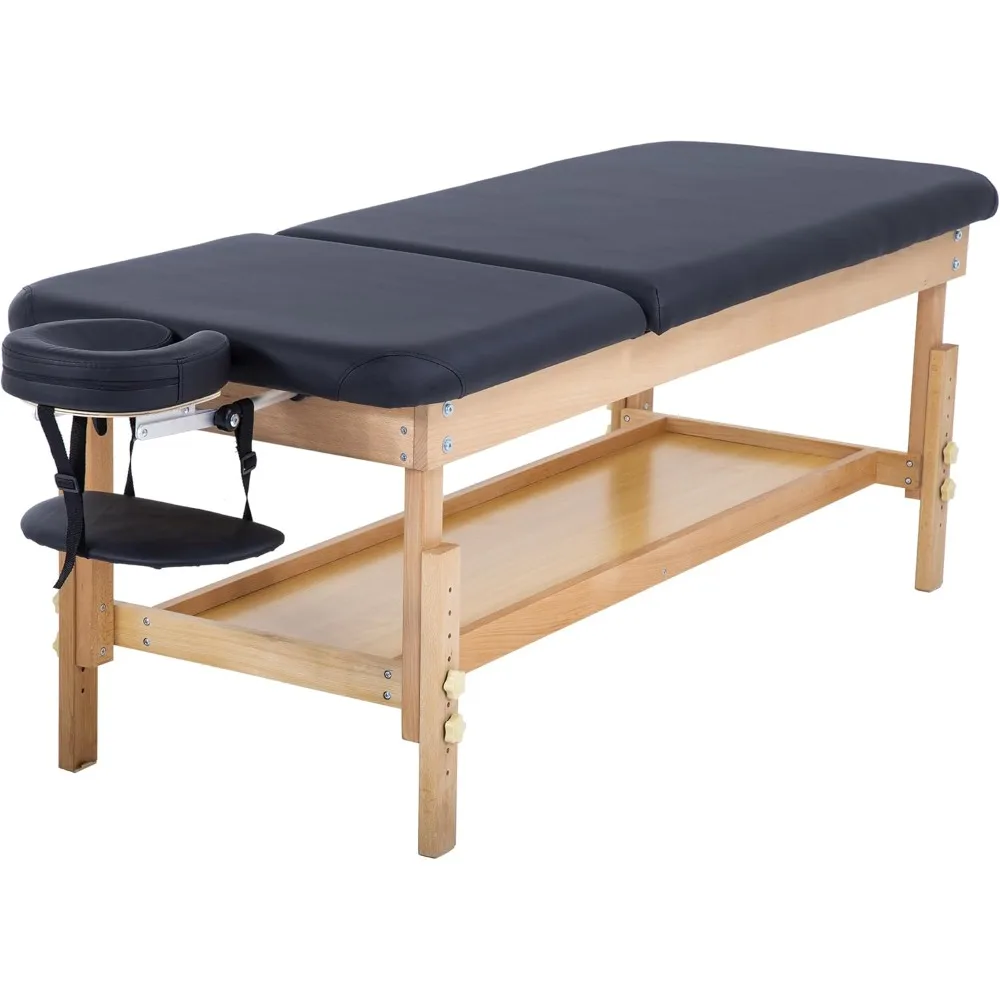 

Massage Table Lash Bed 2 Fold Spa Bed 74”Lx28“W PU Leather Massage Bed Height Adjustable Massage Heavy Duty