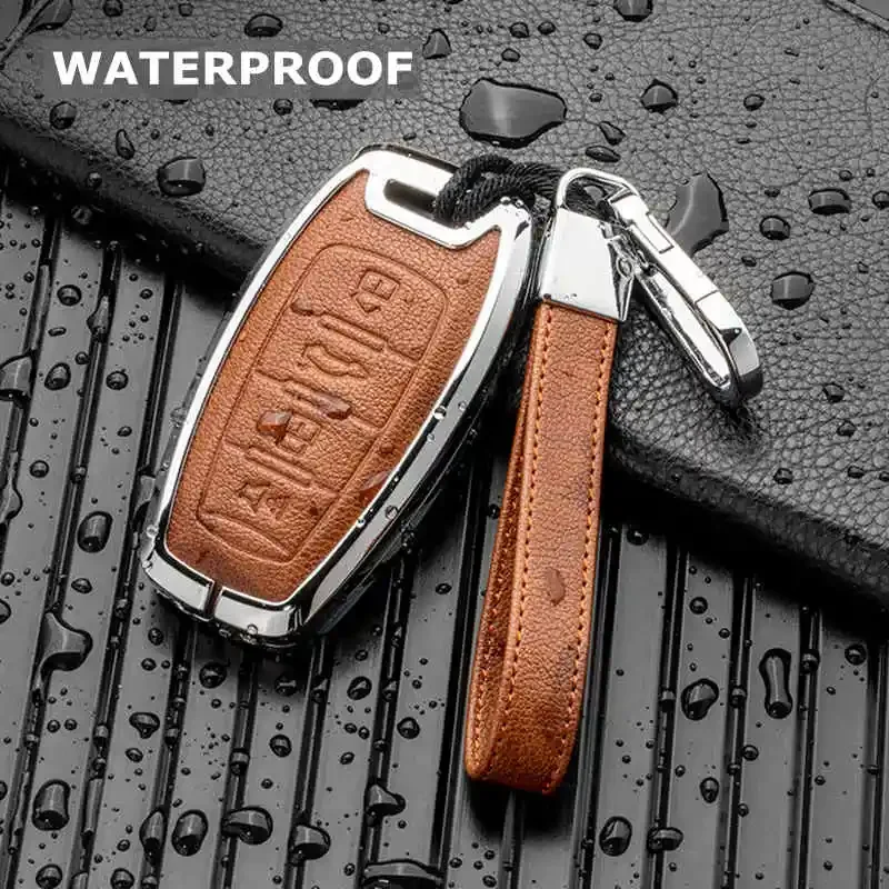 

Key Case Cover For HAVAL Jolion Dargo F7 F7x H6 H9 М6 Leather Metal Remote Fob Holder Keychain Car Accessories