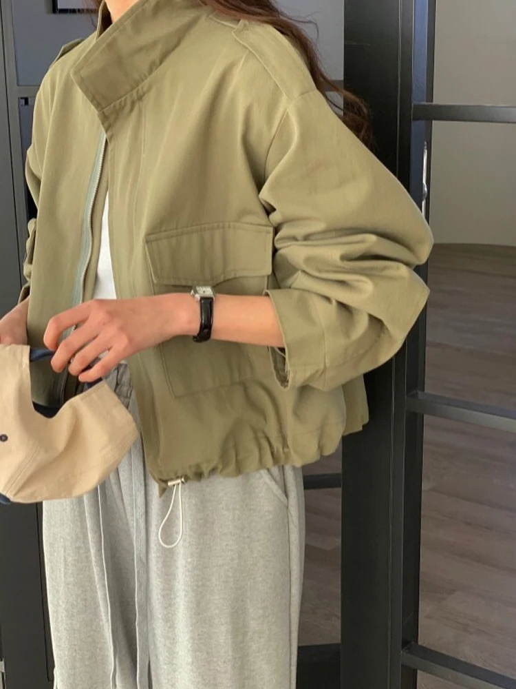 Bla ort Lose Lange Sve frauen Windjacke Mantel Herbst Winter Neue Sle Vielseitig Zipper Vorne Casual Arbeitskleidung Top