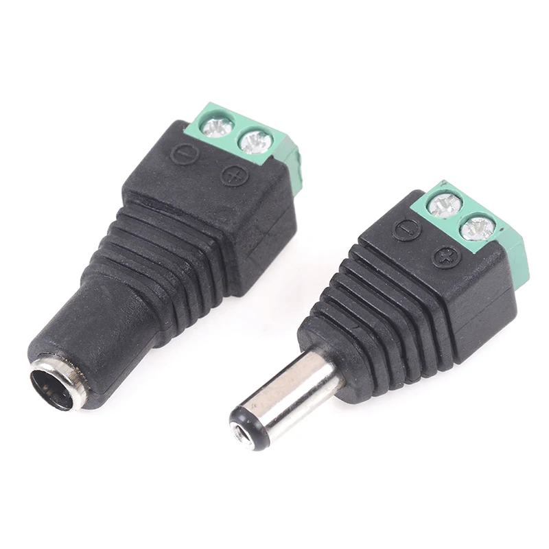 Conector do adaptador macho e fêmea Plug Jack, 2.1x5.5mm, 5 pares