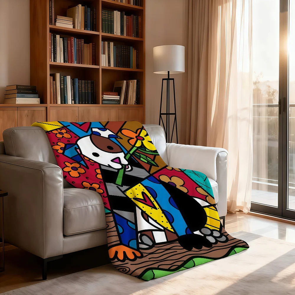 Famous Artist R-Romero-O B-BrittoS Blanket Soft Throw Blanket for Home Bedroom Bed Sofa Picnic Travel Office Rest Blanket Gift