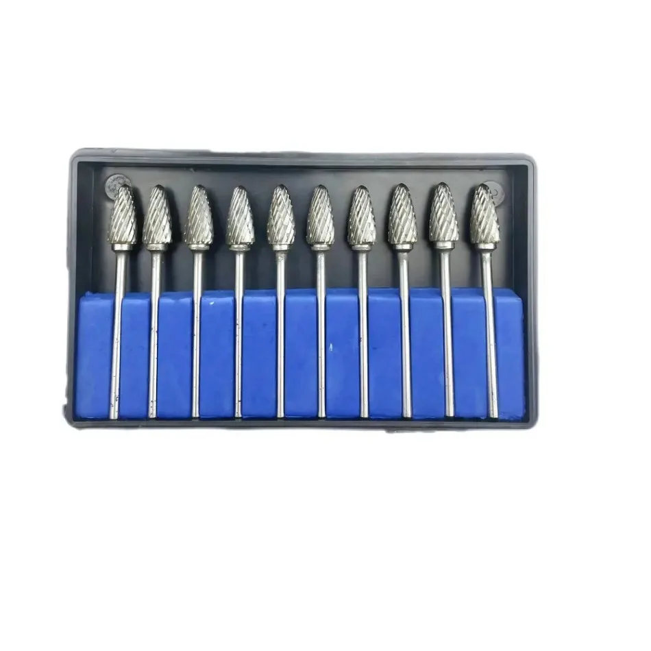 

10-Pack Dental Laboratory Polishing Machine Drill Bits Assorted Carbide Tungsten Steel Burring Needles 2.35mm F6 G6