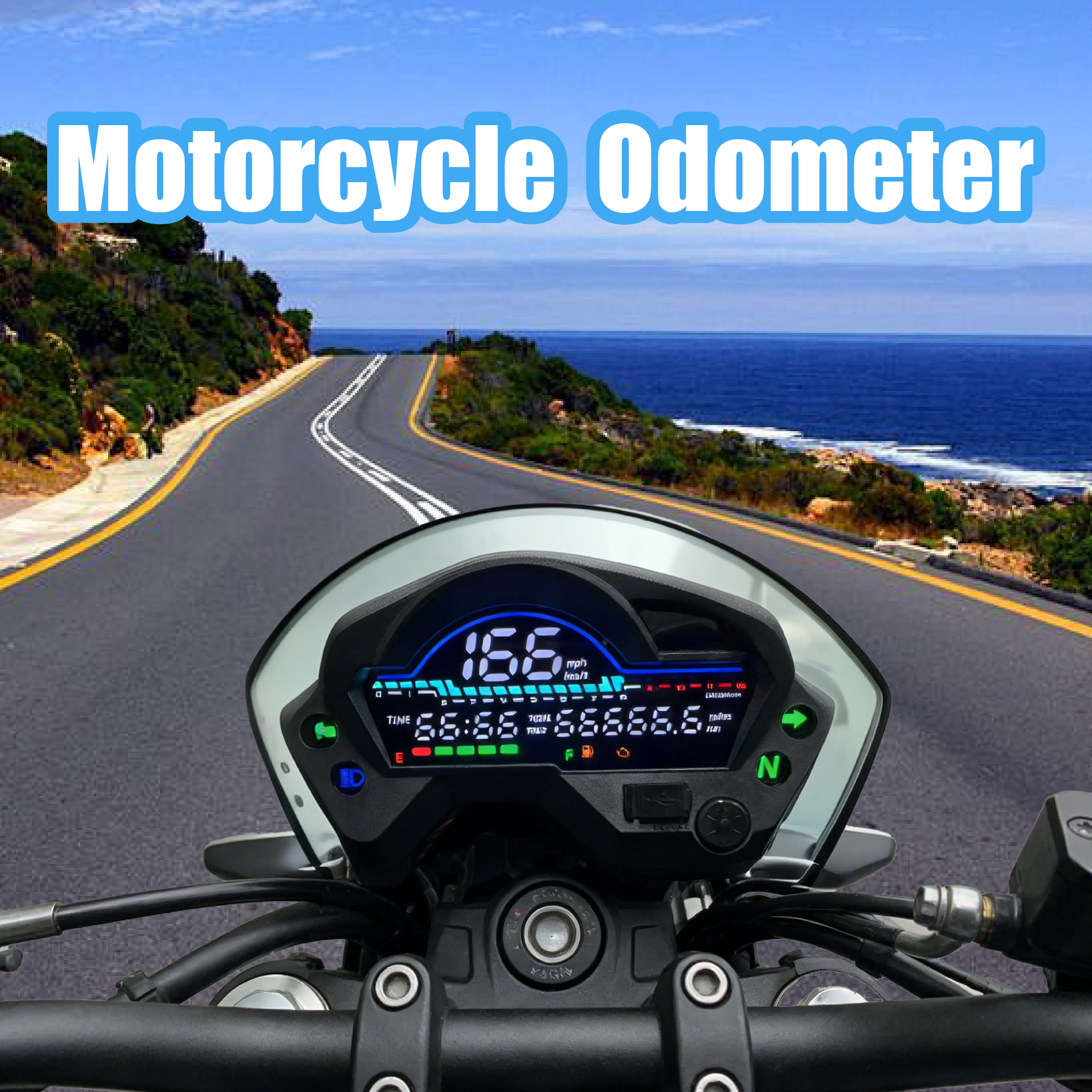 New LED Motorcycle Parts Speedometer Moto Digital Display