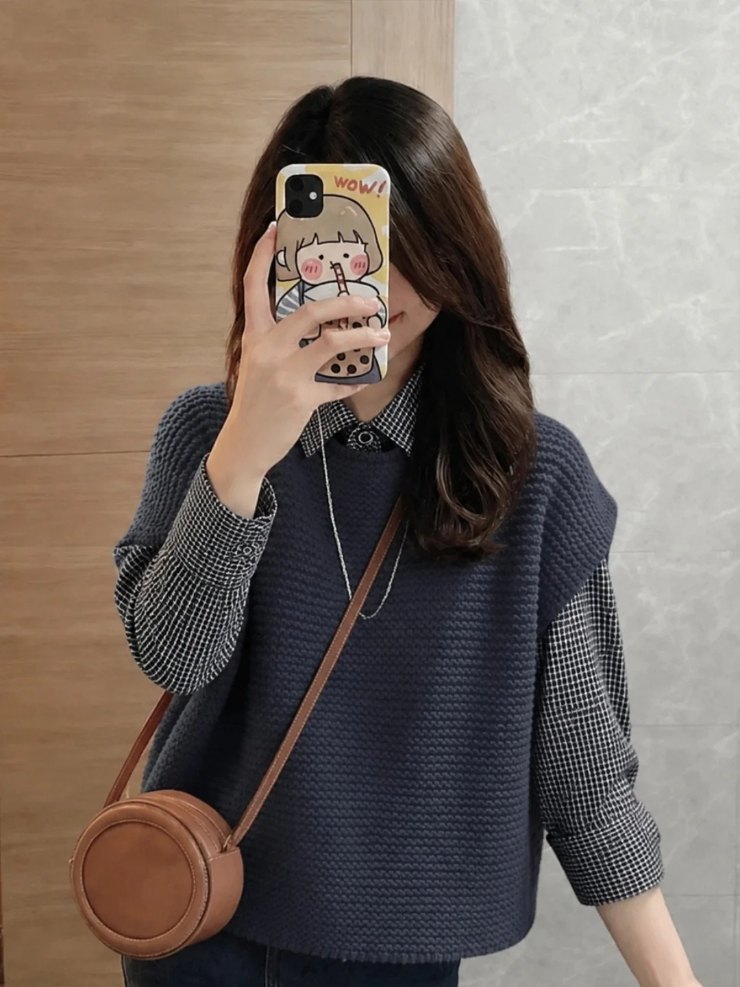 Casual Versatile Knitted Vest Women's Fashionable Layering Top Commute Style Straight Cut Regular Length Single Color Option