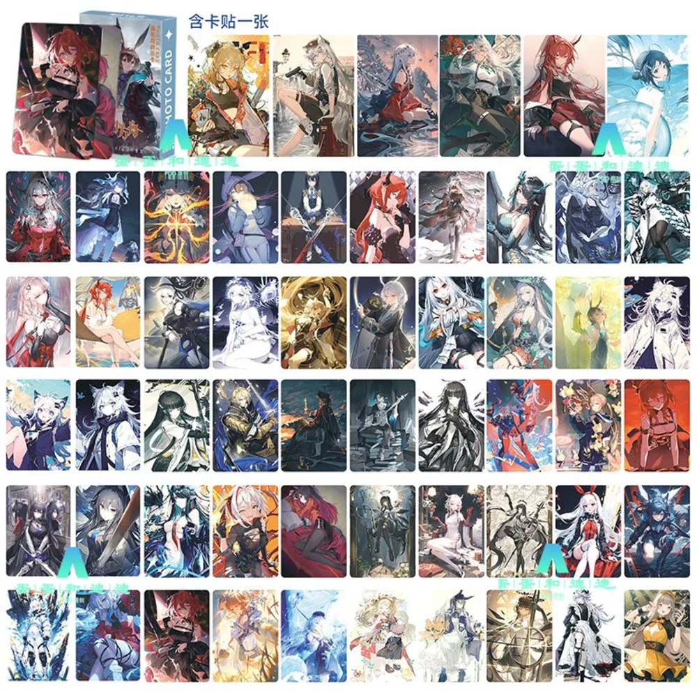 55 PCS Arknights Anime Laser Texas Amiya Exusiai Cosplay Rounded Corners LOMO Card Birthday Gifts Girls