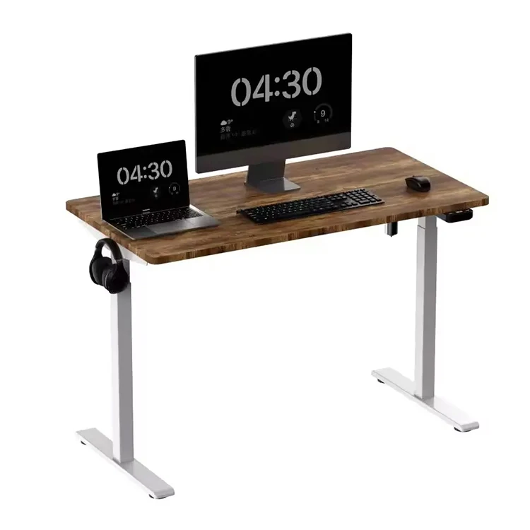 2 Stage Max 46 Inch Height Adjustable Stand up Table Home Office Computer Standing Desk
