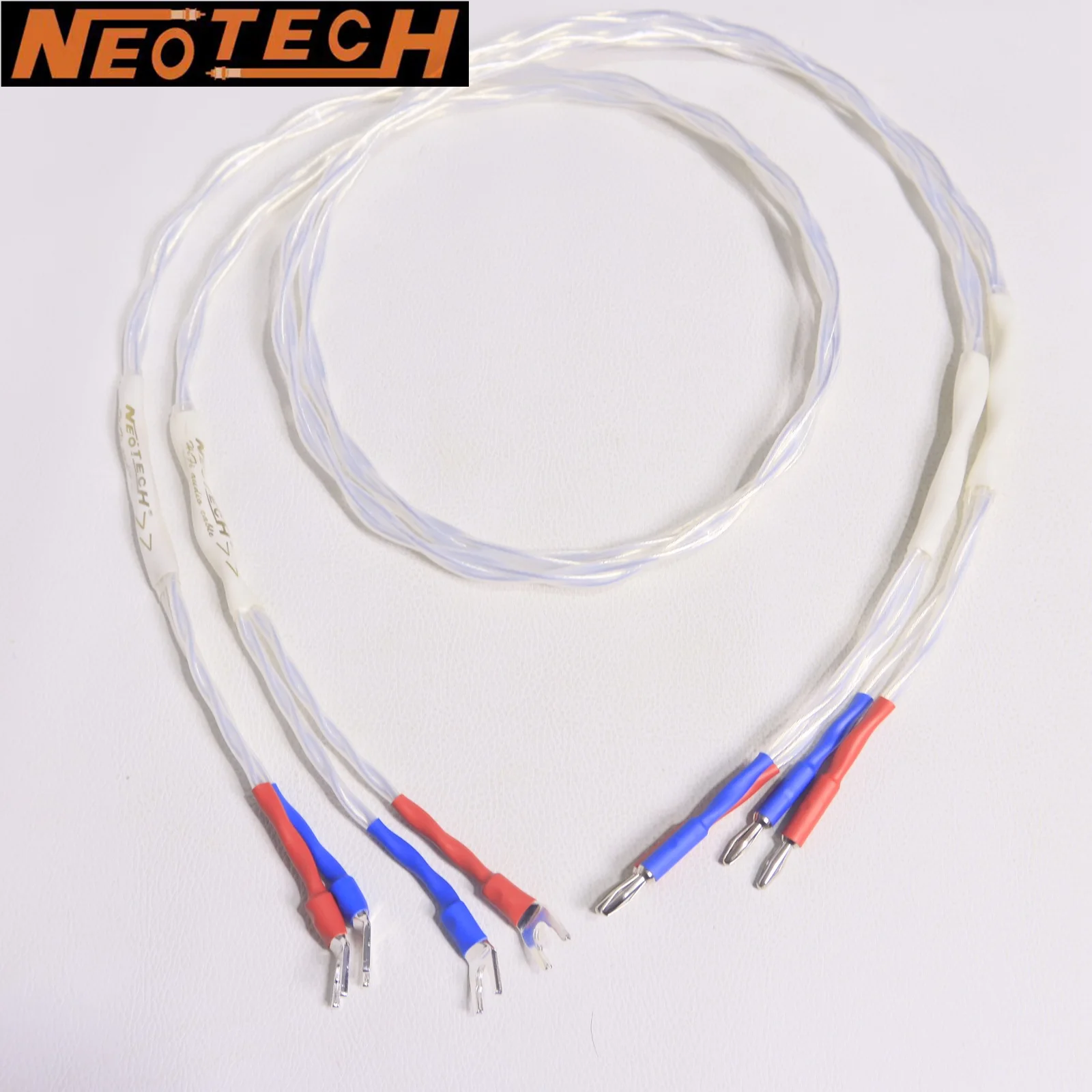 1pair NEOTECH speaker cable Silver Plated OCC conductor Audiophile Amplifiers audio cable hi-end Silver Plated Banana Y Plug